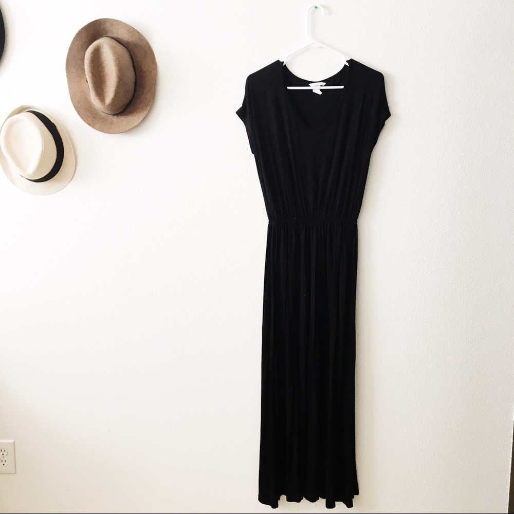 H&M BLACK JERSEY MAXI DRESS